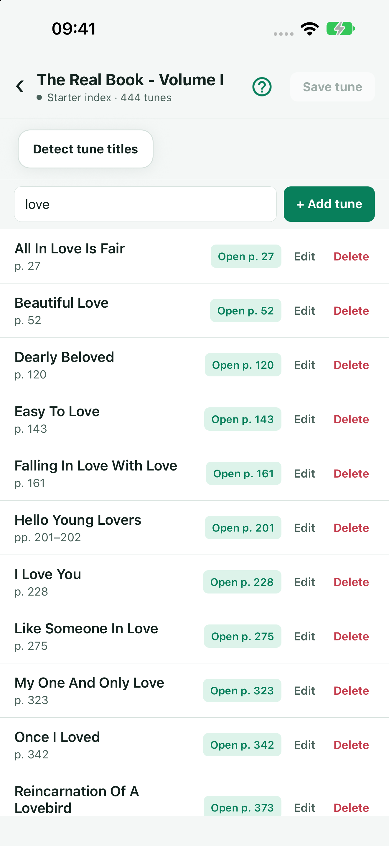 Detect and review tune titles